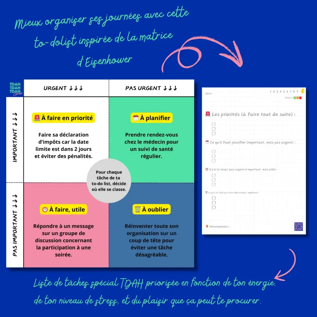 une image avec un todolist pour adulte tdah afin de mieux s'organiser